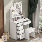 Vanity Set With Mirror and Lamp Home Makeup Dressing Table with Stool