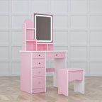 Vanity Set With Mirror and Lamp Home Makeup Dressing Table with Stool
