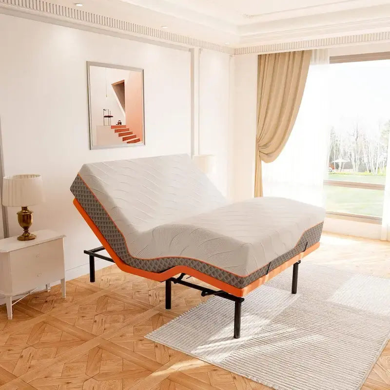 ESHINE Adjustable Bed Frame - 14 inch Hybrid Memory Foam Mattress 2000 Series