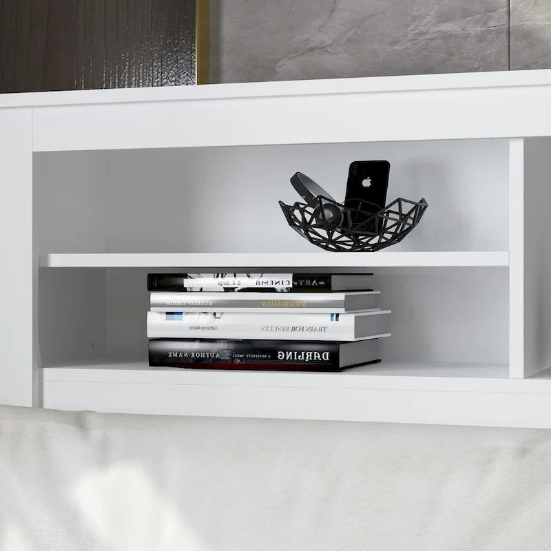 65Timechee Queen Bookcase Headboard RGB Light Adjustable Shelf