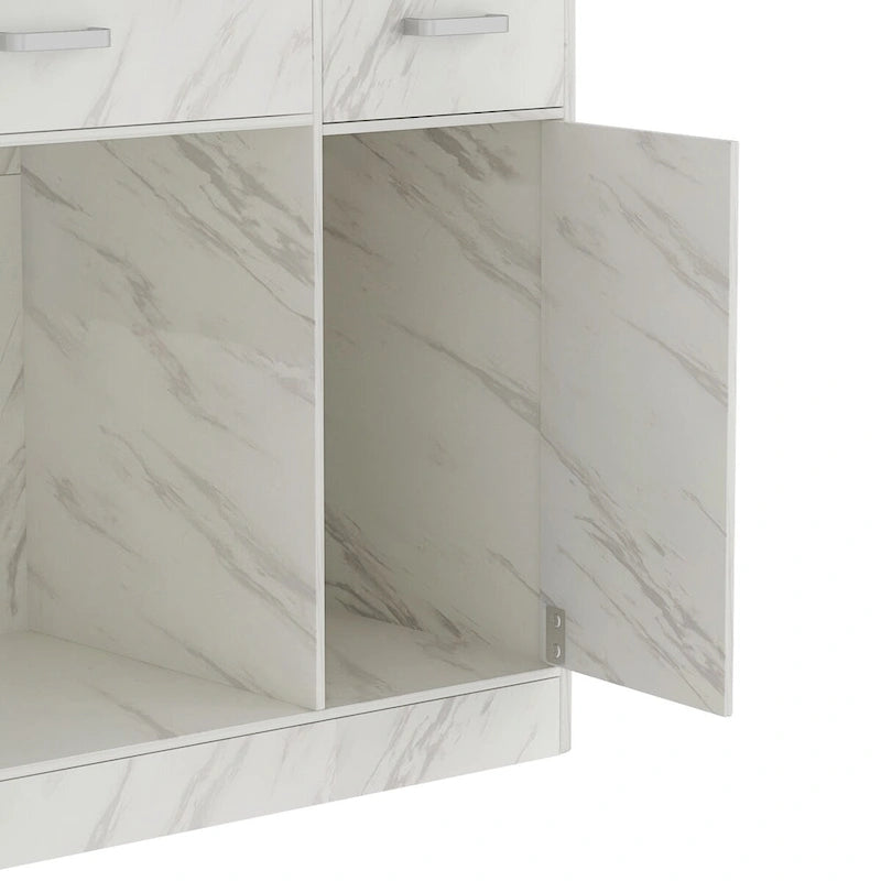 3-Drawer Solid Wood Reception Desk Office Computer Desk
