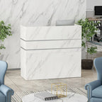 3-Drawer Solid Wood Reception Desk Office Computer Desk