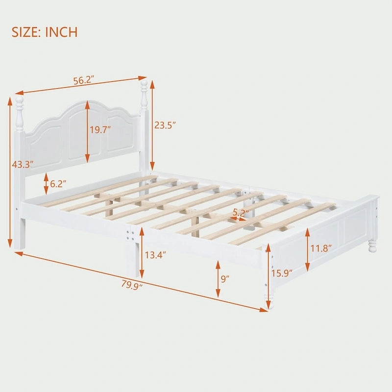 Full Size Wood Platform Bed Frame