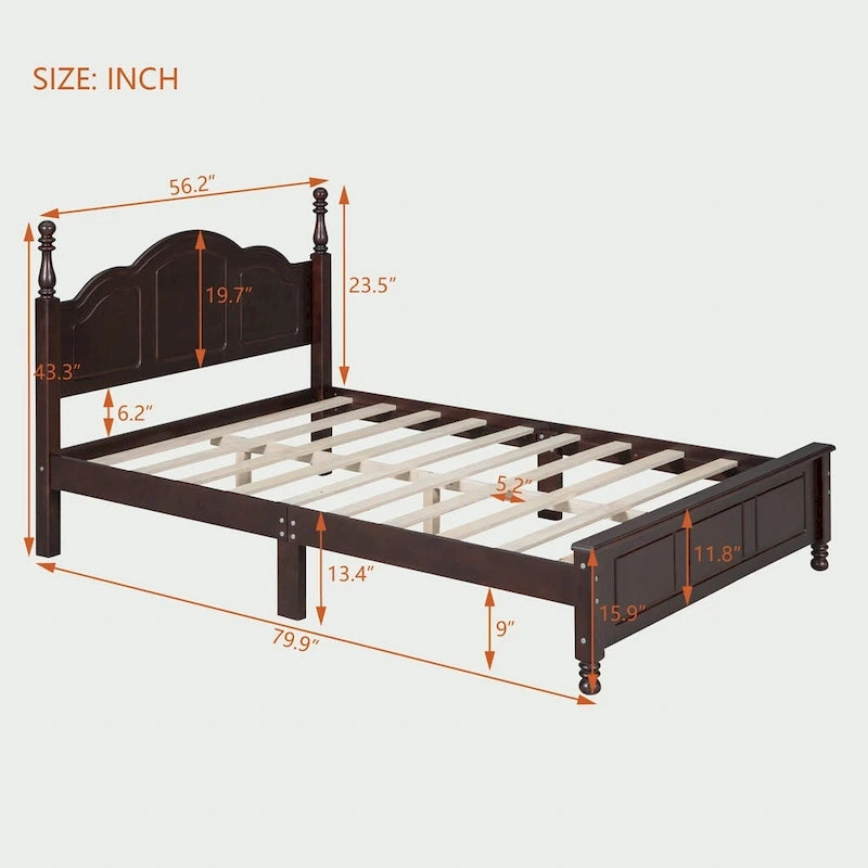 Full Size Wood Platform Bed Frame