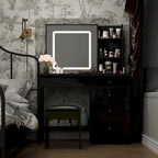 39.4 W Dresser Makeup Vanity Set with Stool and Mirror Room