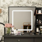 39.4 W Dresser Makeup Vanity Set with Stool and Mirror Room