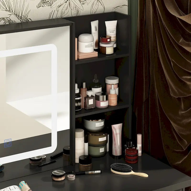 39.4 W Dresser Makeup Vanity Set with Stool and Mirror Room