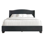 CraftPorch Elegant Chrome Nailhead Wingback Upholstered Bed with Drawers
