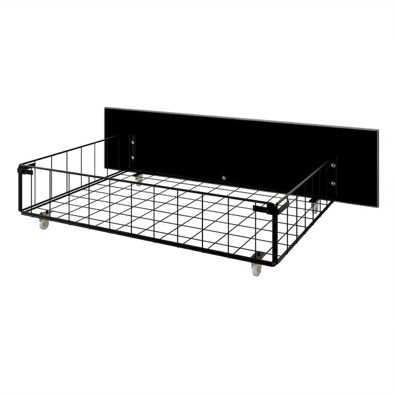 CraftPorch Elegant Chrome Nailhead Wingback Upholstered Bed with Drawers