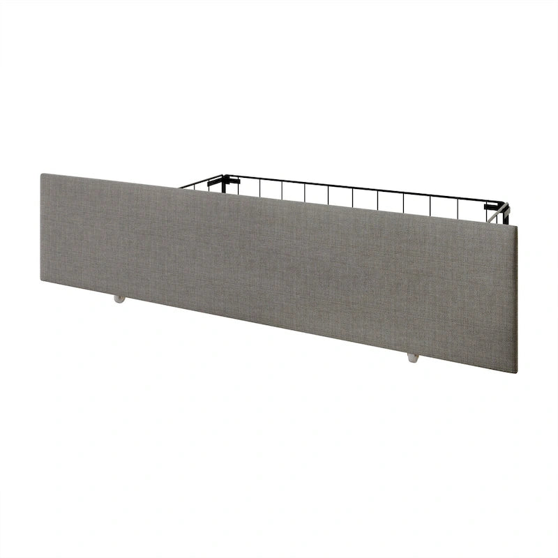 CraftPorch Elegant Chrome Nailhead Wingback Upholstered Bed with Drawers