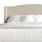 CraftPorch Elegant Chrome Nailhead Wingback Upholstered Bed with Drawers
