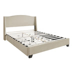CraftPorch Elegant Chrome Nailhead Wingback Upholstered Bed with Drawers