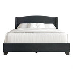 CraftPorch Elegant Chrome Nailhead Wingback Upholstered Bed with Drawers