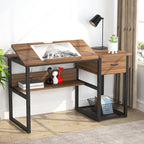 Drafting Table Drawing Computer Desk Artist Craft Table with Adjustable Top