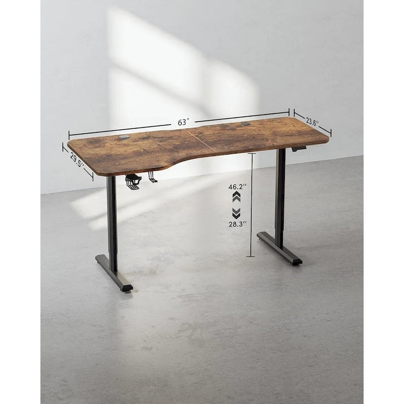 FEZIBO Height Adjustable Electric Standing Desk, Stand up Table, Sit Stand Home Office Desk with Splice Board