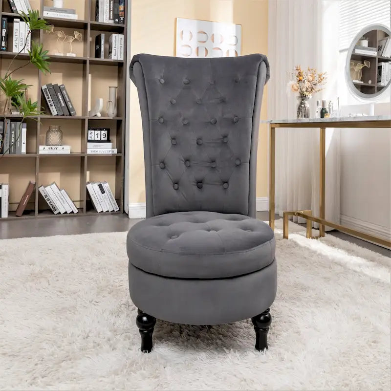 Gosser 20 Wide Velvet High Back Vanity Chair