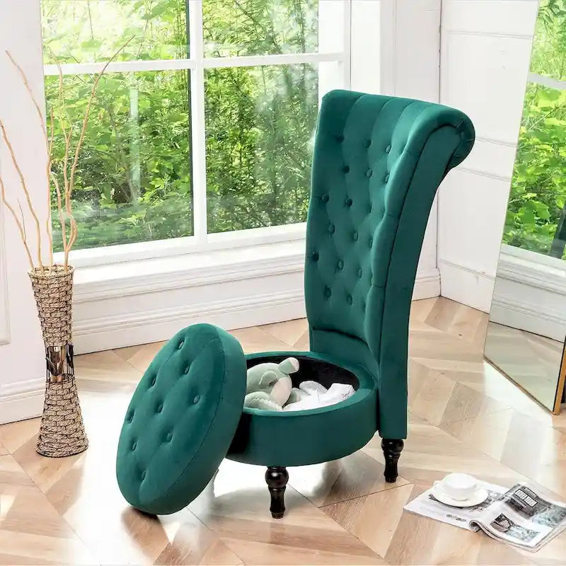 Gosser 20 Wide Velvet High Back Vanity Chair
