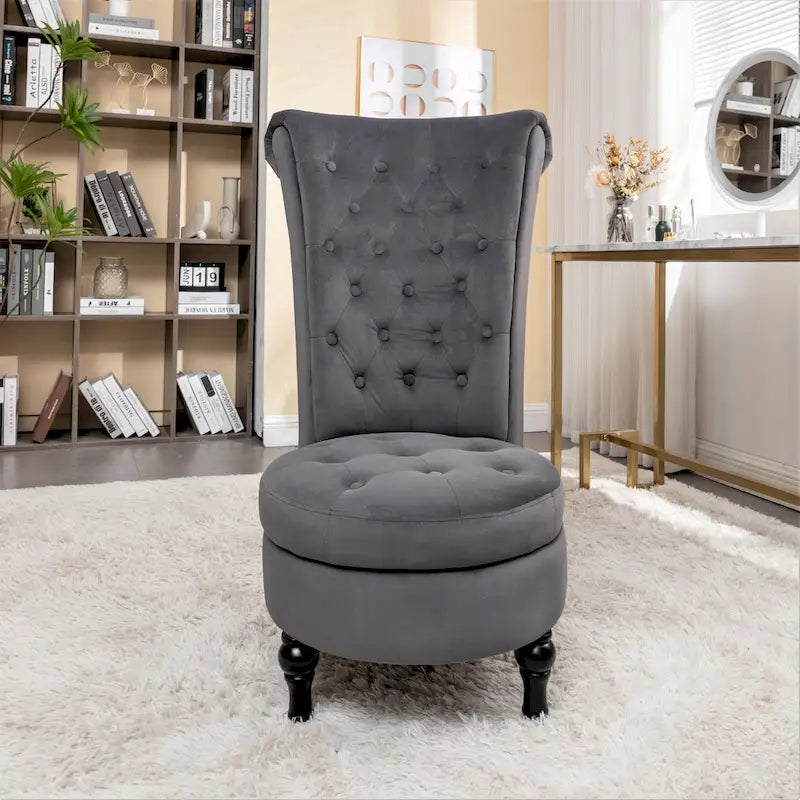 Gosser 20 Wide Velvet High Back Vanity Chair