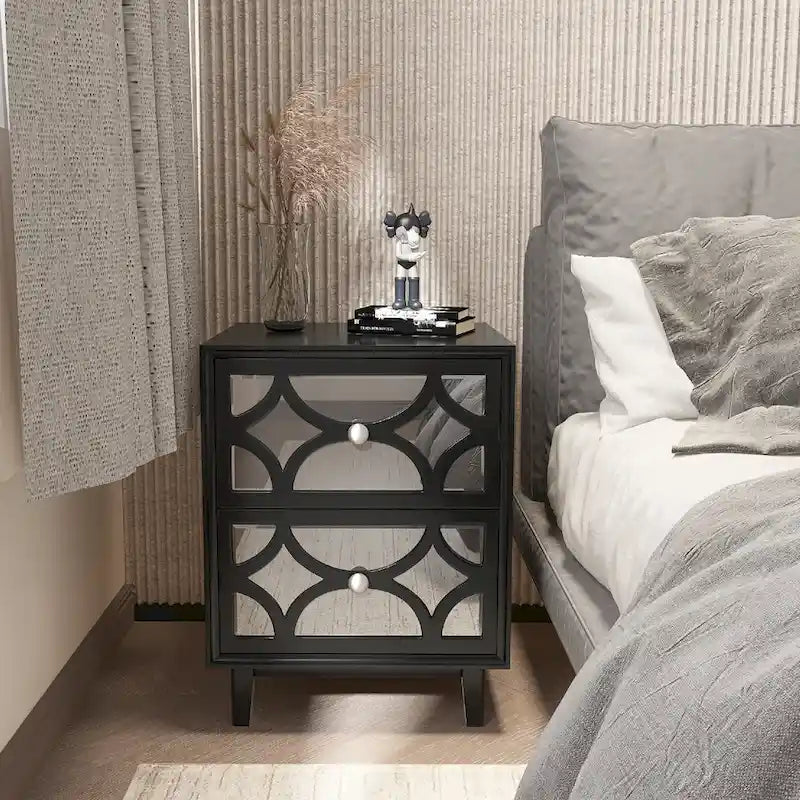 COZAYH Contemporary Mirror Front Nightstand