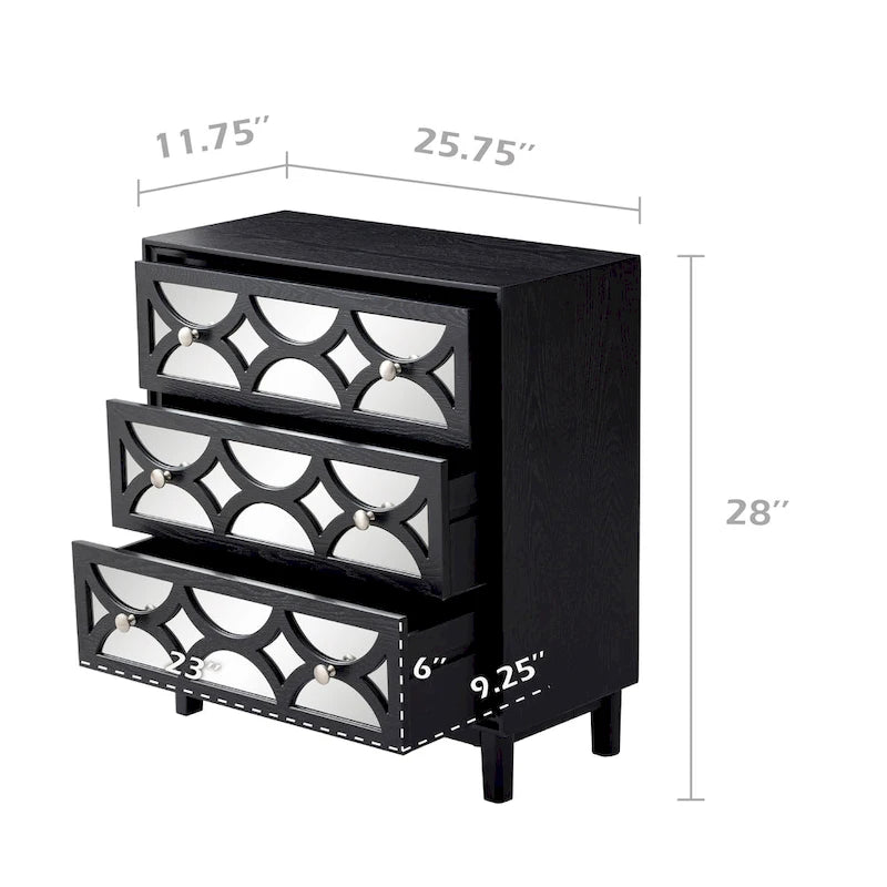COZAYH Contemporary Mirror Front Nightstand