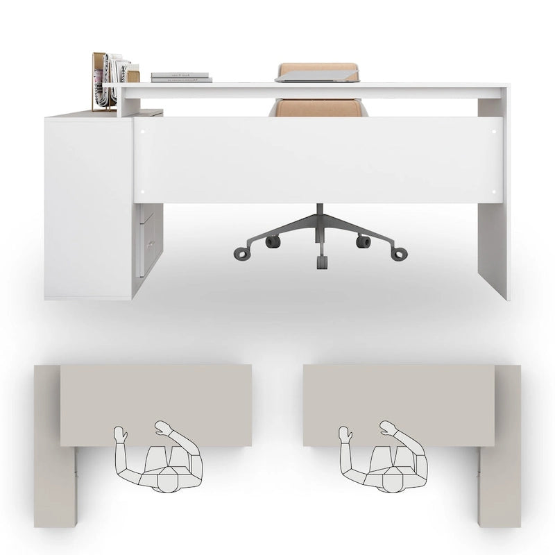 Timechee Home Office Computer Desk Corner Desk 55-inch Writing Table