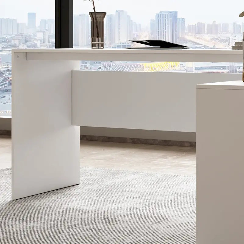 Timechee Home Office Computer Desk Corner Desk 55-inch Writing Table