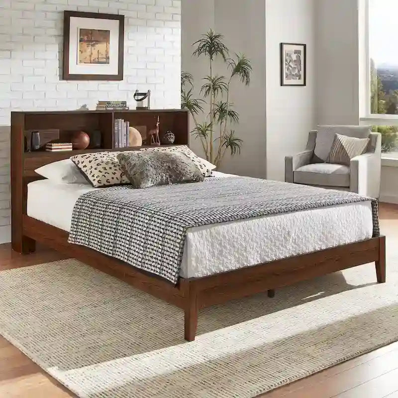 Malins Bookcase Queen Platform Bed with USBs by iNSPIRE Q Classic