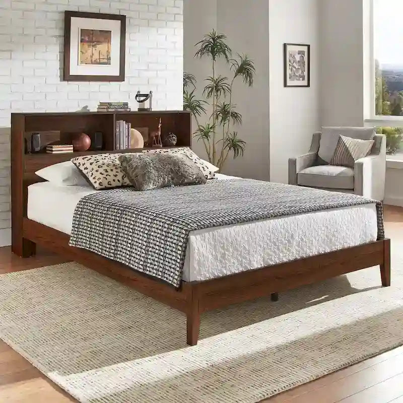 Malins Bookcase Queen Platform Bed with USBs by iNSPIRE Q Classic