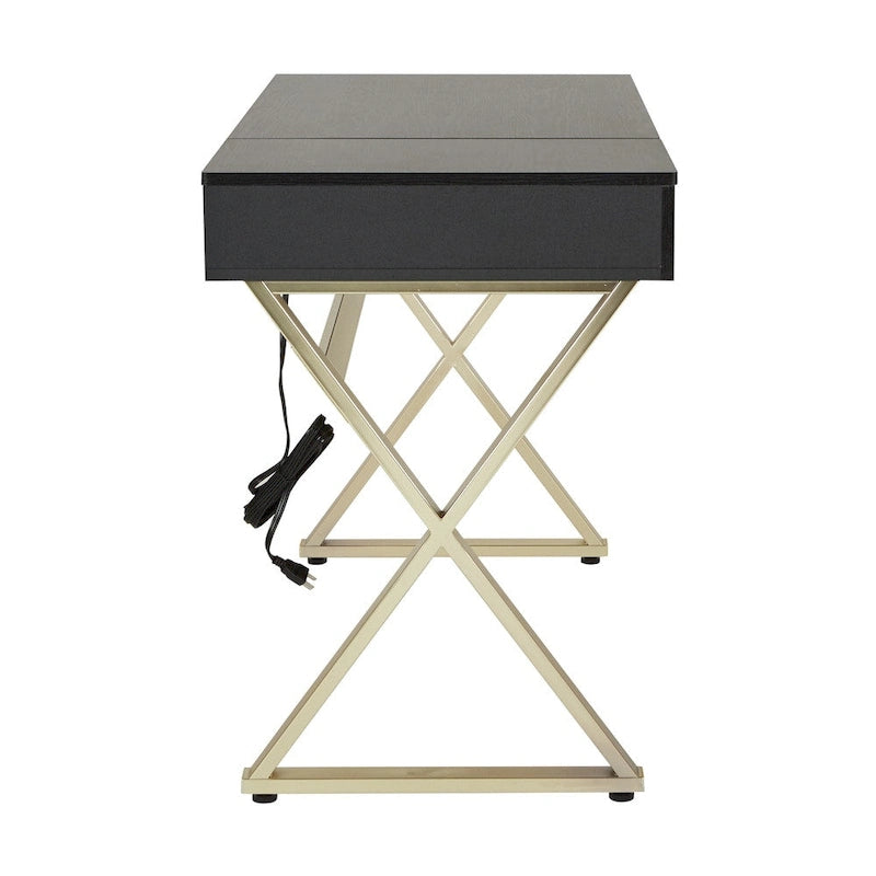 OSP Home Furnishings Andrea Powered Home Office Desk