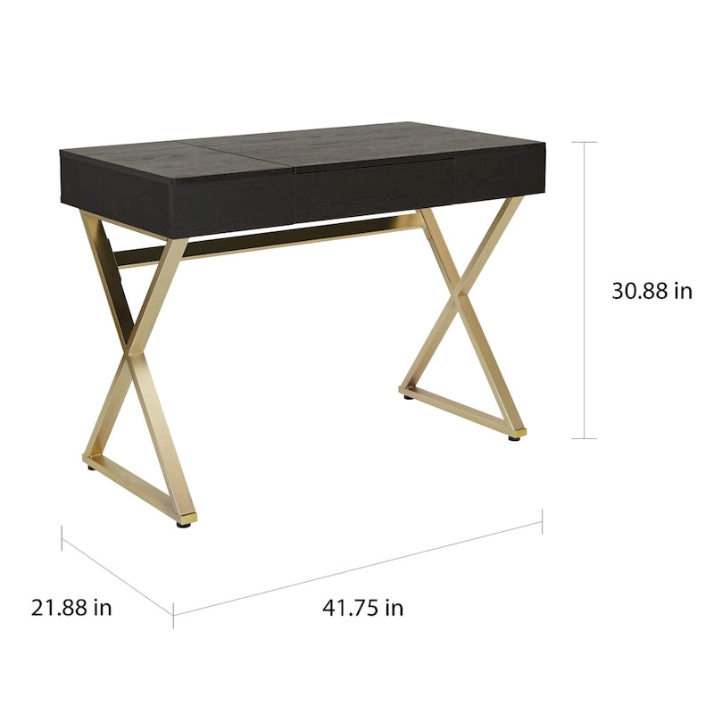 OSP Home Furnishings Andrea Powered Home Office Desk