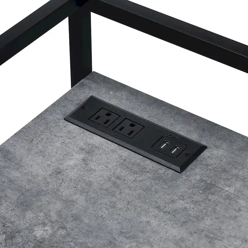 Meard Industrial 49-inch Steel Computer Desk with USBs by Furniture of America