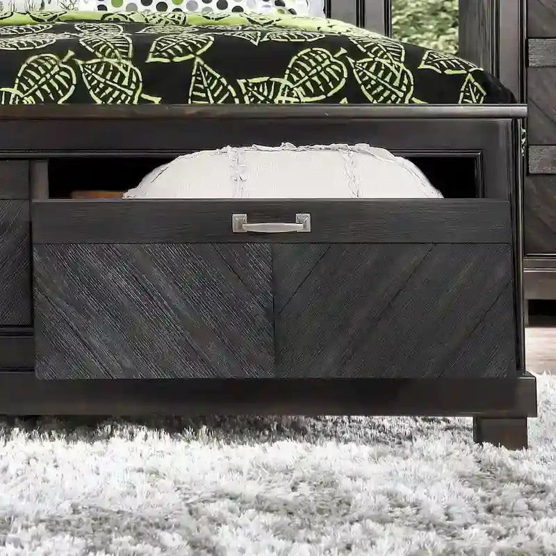 Furniture of America Moso Rustic Espresso 2-drawer Platform Bed with USB