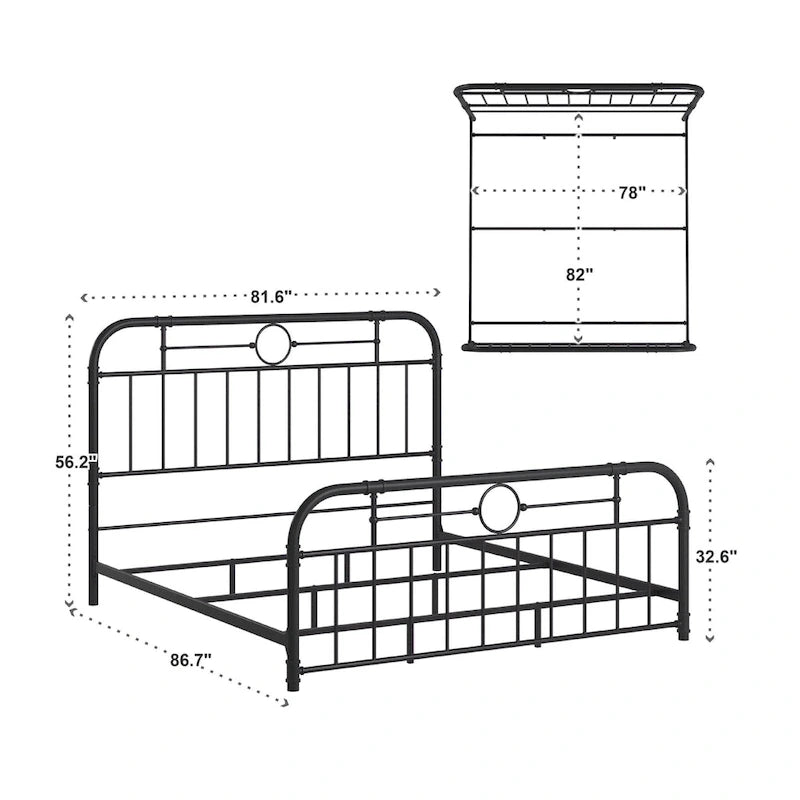Kendal Black Metal Bed by iNSPIRE Q Classic