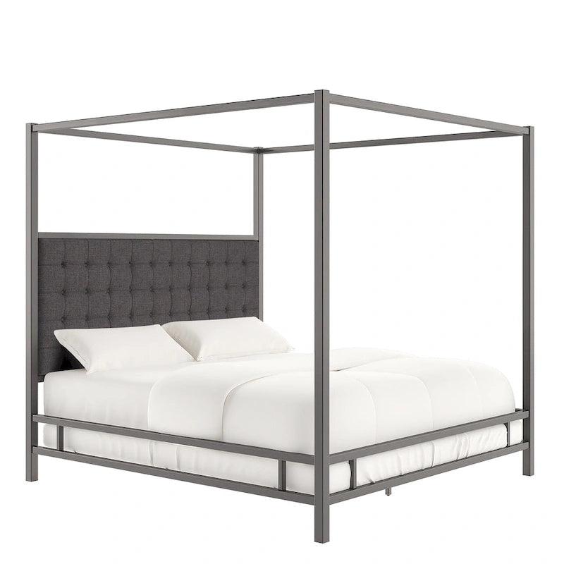 Solivita King-size Black Nickel Frame Canopy Bed by INSPIRE Q Bold