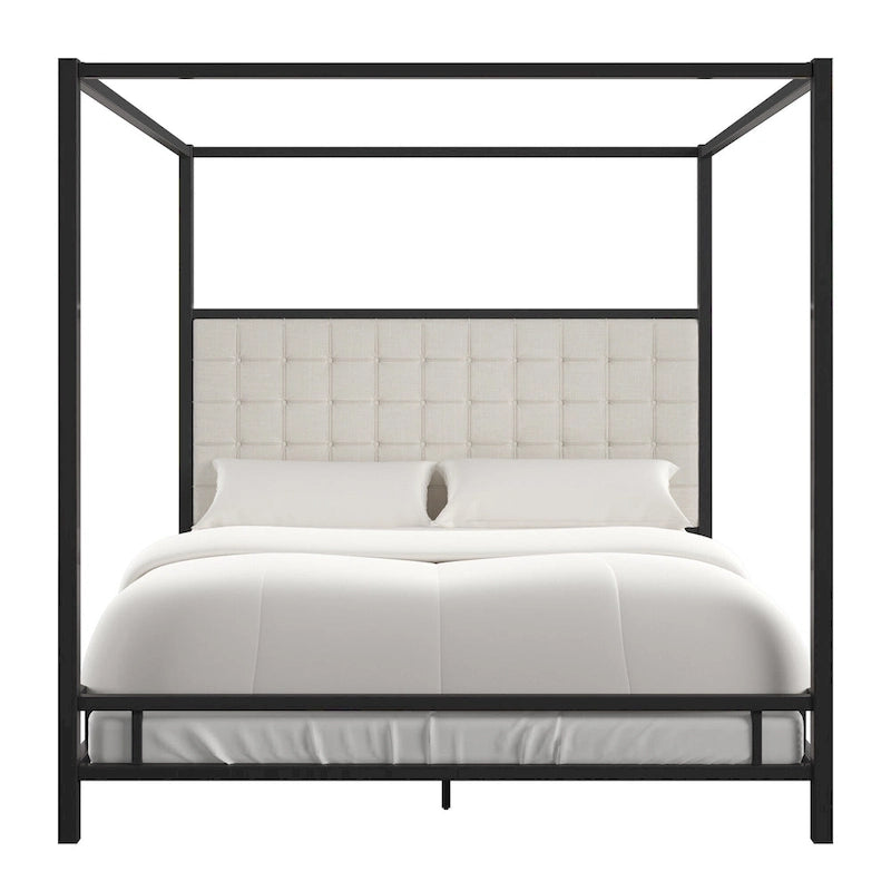 Solivita King-size Black Nickel Frame Canopy Bed by INSPIRE Q Bold