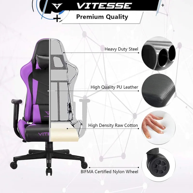 BOSSIN Gaming Chair High Back Computer Office Chair with Lumbar Support and Headrest