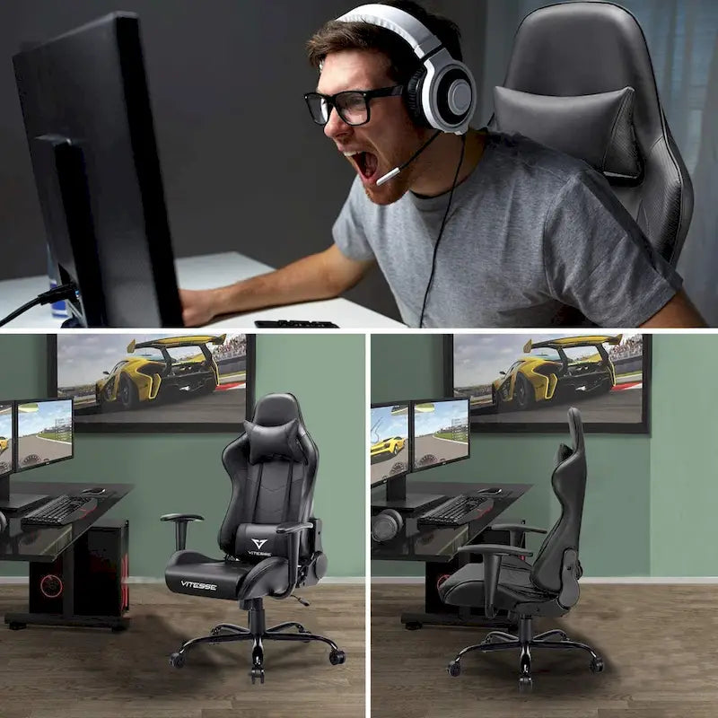 BOSSIN Gaming Chair High Back Computer Office Chair with Lumbar Support and Headrest