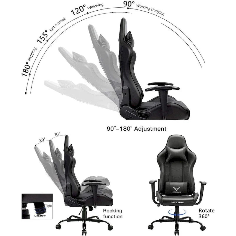 BOSSIN Gaming Chair High Back Computer Office Chair with Lumbar Support and Headrest