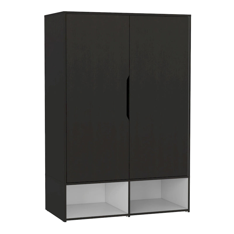 Rosie Armoire Two Door with Two Open Shelves, Five Shelves and Hanging Rod - N/A