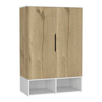 Rosie Armoire Two Door with Two Open Shelves, Five Shelves and Hanging Rod - N/A