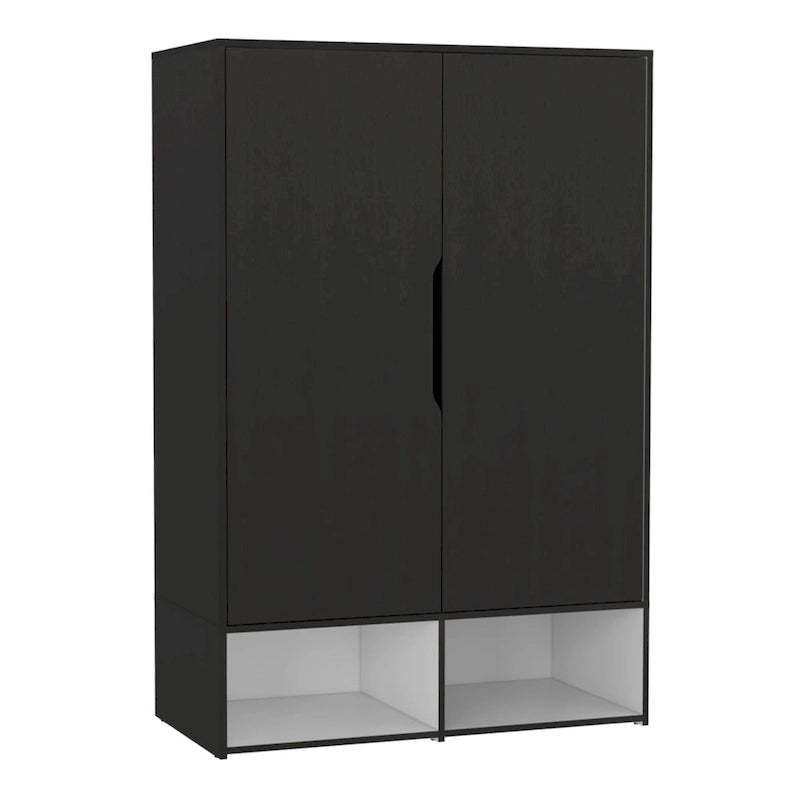 Rosie Armoire Two Door with Two Open Shelves, Five Shelves and Hanging Rod - N/A