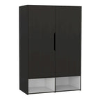 Rosie Armoire Two Door with Two Open Shelves, Five Shelves and Hanging Rod - N/A