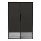 Rosie Armoire Two Door with Two Open Shelves, Five Shelves and Hanging Rod - N/A