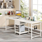Extra Long Two Person Desk,Industrial Workstation for Home Office78 Double Computer Desk with Drawers and Storage Shelves