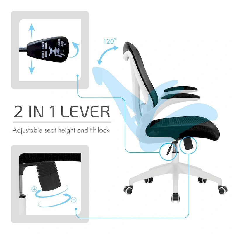 Porthos Home Cole Ergonomic Mesh Office Chair with Nylon Base and Tilt Mechanism