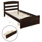 Platform Twin Bed Frame with Storage Drawer