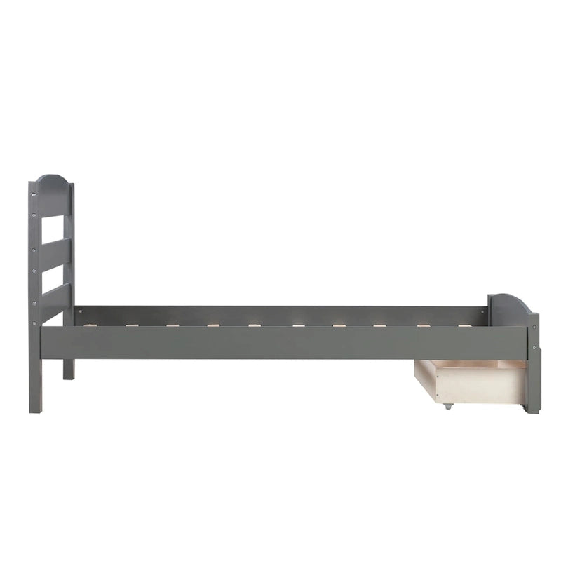 Platform Twin Bed Frame with Storage Drawer