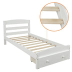 Platform Twin Bed Frame with Storage Drawer