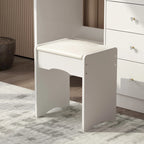 39.4Wide Makeup Vanity Set with Stool and 3 Color Touching Mirror - 39.4W