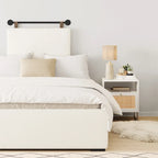 Charlie Wall Mount Boucle Upholstered Padded Headboard, Adjustable Height with Metal Rail